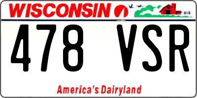 WI license plate 478VSR