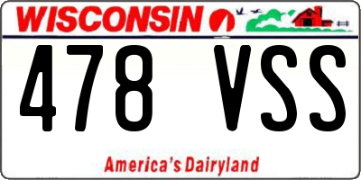 WI license plate 478VSS
