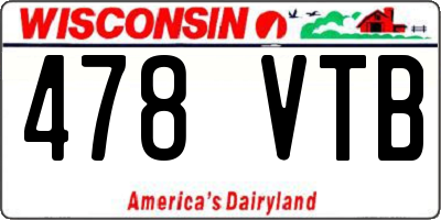 WI license plate 478VTB