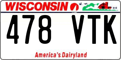 WI license plate 478VTK
