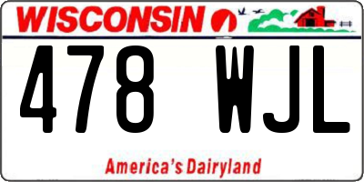 WI license plate 478WJL