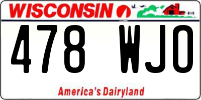 WI license plate 478WJO