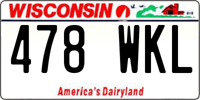 WI license plate 478WKL