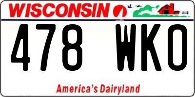 WI license plate 478WKO