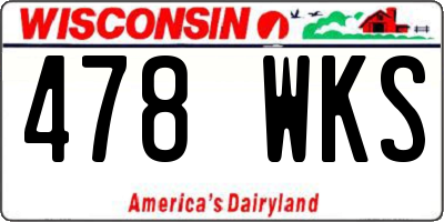 WI license plate 478WKS