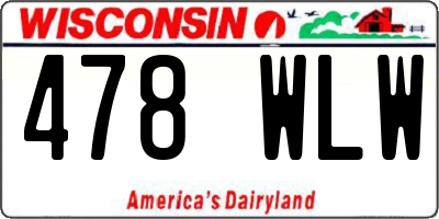 WI license plate 478WLW