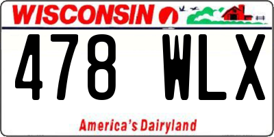 WI license plate 478WLX