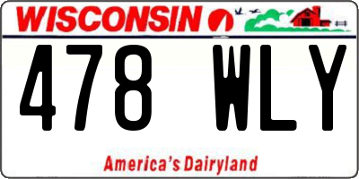 WI license plate 478WLY