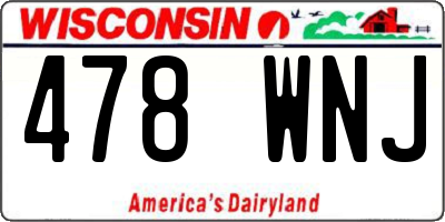 WI license plate 478WNJ