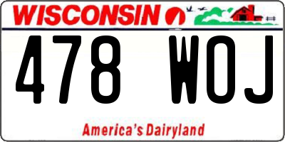 WI license plate 478WOJ