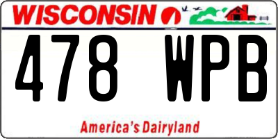 WI license plate 478WPB