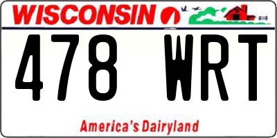 WI license plate 478WRT