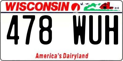 WI license plate 478WUH