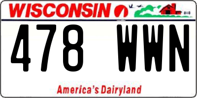 WI license plate 478WWN