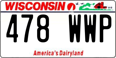 WI license plate 478WWP
