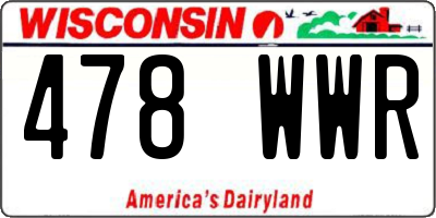 WI license plate 478WWR