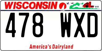 WI license plate 478WXD