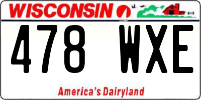 WI license plate 478WXE