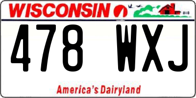 WI license plate 478WXJ