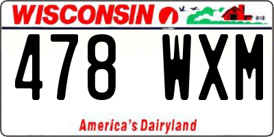 WI license plate 478WXM