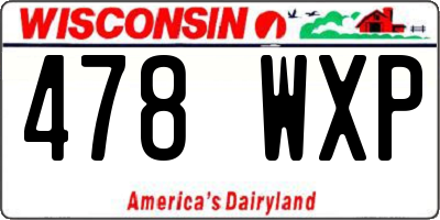 WI license plate 478WXP