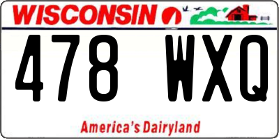 WI license plate 478WXQ