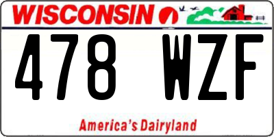 WI license plate 478WZF