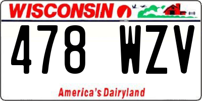 WI license plate 478WZV