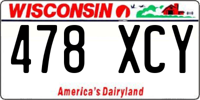 WI license plate 478XCY