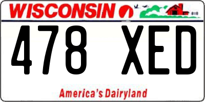 WI license plate 478XED