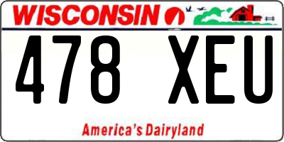 WI license plate 478XEU