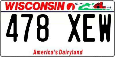 WI license plate 478XEW