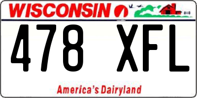 WI license plate 478XFL
