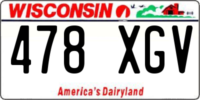 WI license plate 478XGV