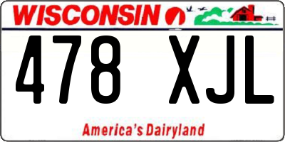 WI license plate 478XJL