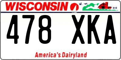 WI license plate 478XKA