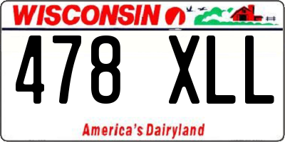 WI license plate 478XLL