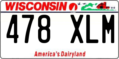 WI license plate 478XLM