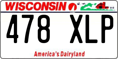 WI license plate 478XLP
