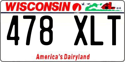 WI license plate 478XLT