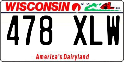 WI license plate 478XLW