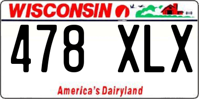 WI license plate 478XLX