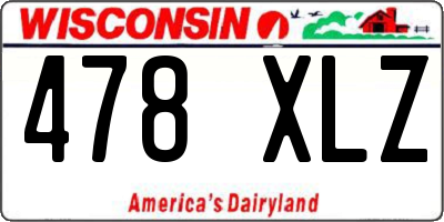 WI license plate 478XLZ