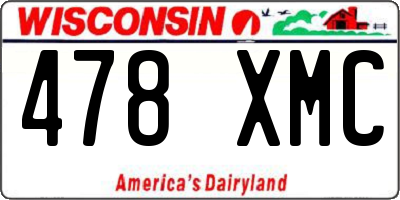 WI license plate 478XMC