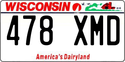 WI license plate 478XMD