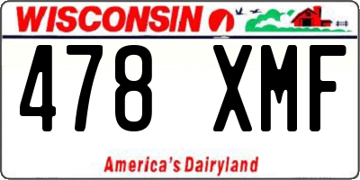 WI license plate 478XMF