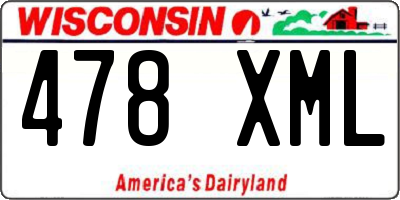 WI license plate 478XML