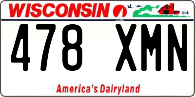 WI license plate 478XMN