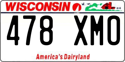 WI license plate 478XMO