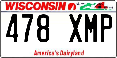 WI license plate 478XMP